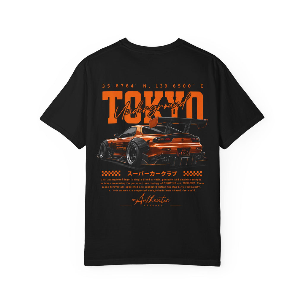 Tokyo Underground Racer T-Shirt — Orange Sports Car Graphic